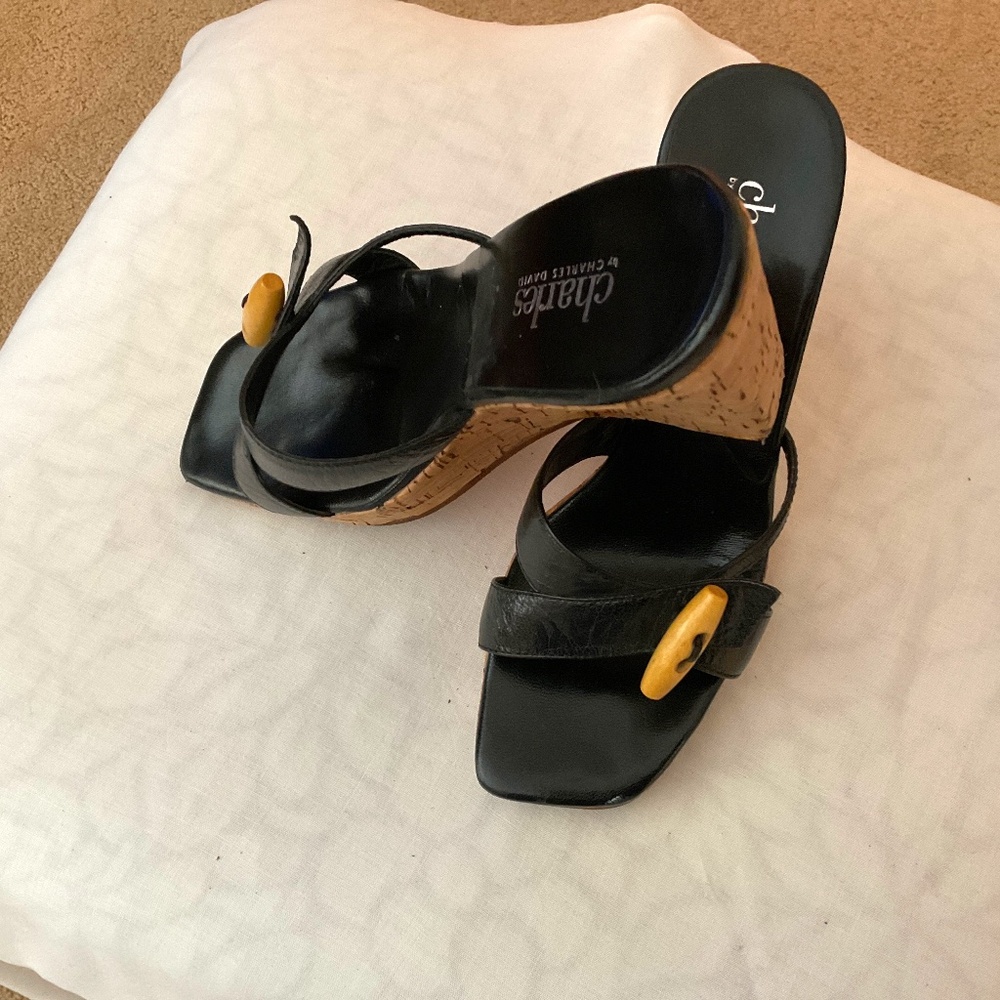 Charles David cork wedge sandals
